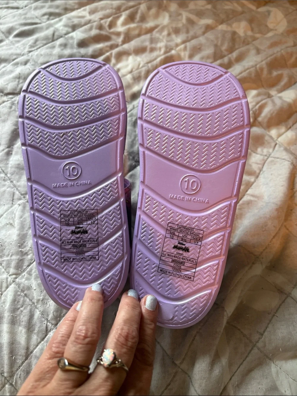 Disney Minnie Girls Purple Sandals - Size 10